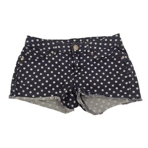 Lauren Conrad Blue Frayed Polka Dot Denim Jean Shorts Size 2 Women's